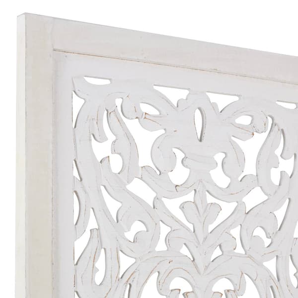 9th & Pike® Farmhouse White Wooden Room Divider Screen