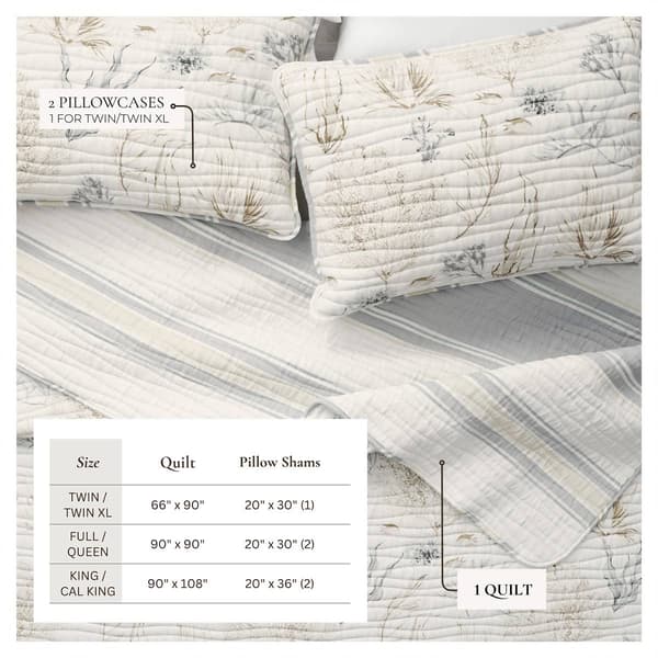 FreshFolds Newcomb 3pc. Reversible Sealife Coastal Quilt Set