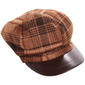 Womens Madd Hatter Plaid Faux Leather Brim Newsboy Hat - image 2