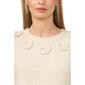 Womens Cece Short Sleeve Embroidered Flower Neck Sweater - image 3