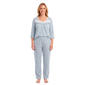 Womens Sophia 3/4 Sleeve Plaid Henley Pajama Set - image 2