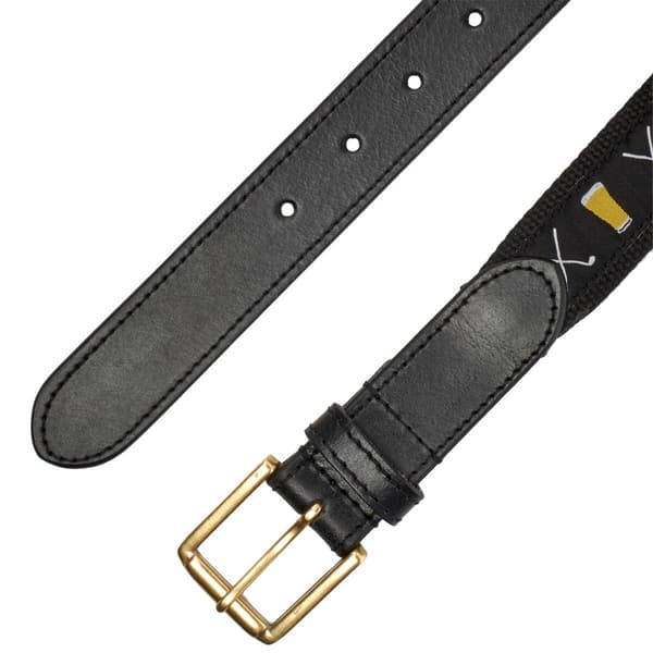Mens Caribbean Joe Golf Clubs & Drink Glasses Canvas & Silk Belt - image 