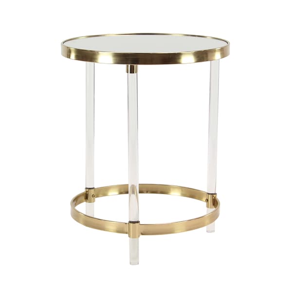 9th & Pike&#40;R&#41; Round Gold Metal And Acrylic Accent Table