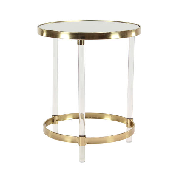 9th & Pike&#40;R&#41; Round Gold Metal And Acrylic Accent Table - image 