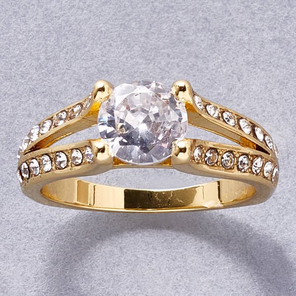 Ashley Cooper&#8482; Engagement Split Shank Ring with Clear Stones