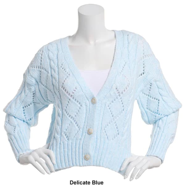 Juniors Pink Rose Better Days Cardigan