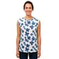 Womens French Laundry Sleeveless Boat Neck Floral Blouse - image 1
