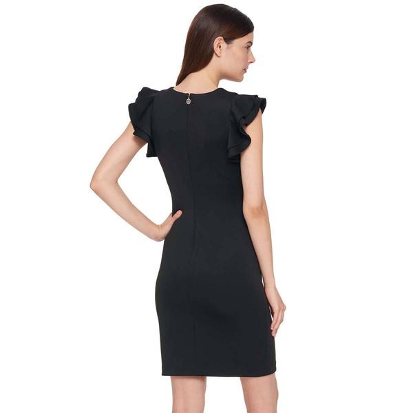 Womens Tommy Hilfiger Ruffle Sleeve Crepe Sheath Dress