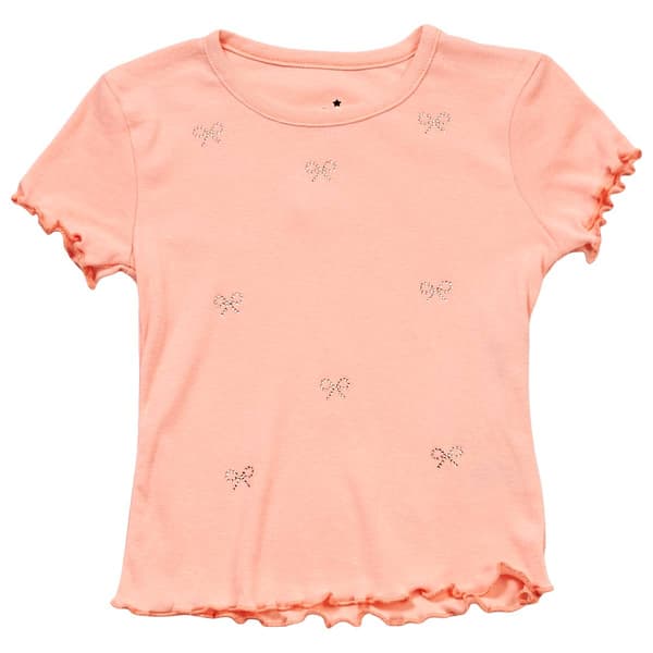 Girls (7-16) Star Ride® Short Sleeve Rhinestone Bows Tee