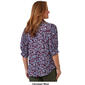 Petite Democracy Below Elbow Cinched Sleeve Floral Woven Blouse - image 2