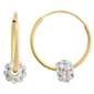 Kids 14kt. Yellow Gold Hoop w/ Multi-Color Spinner Balls Earrings - image 1
