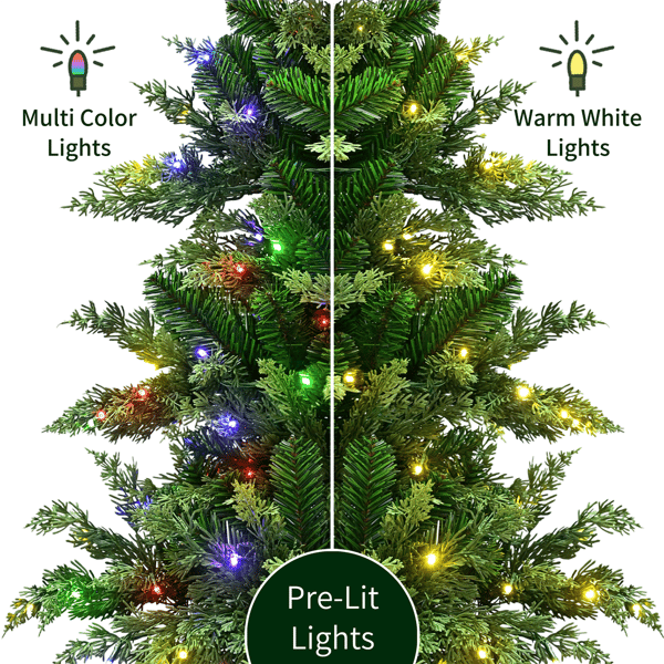 Puleo International 7.5ft Pre-Lit LED Idaho Spruce Christmas Tree