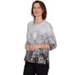 Womens Alfred Dunner Classics 3/4 Sleeve Ombre Abstract Blouse - image 3