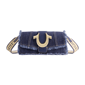 True Religion Frayed Denim Flap Shoulder Bag w/ Logo Strap - image 1