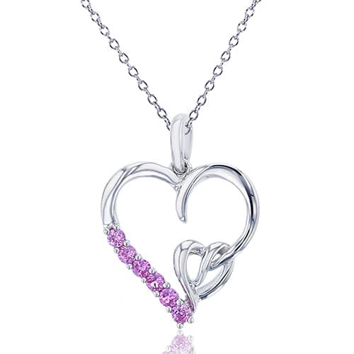Gemstone Classics™ Double Heart Pendant Necklace
