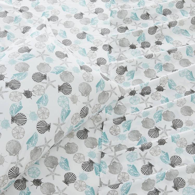 FreshFolds Newport Seashell Coastal Microfiber Sheet Set