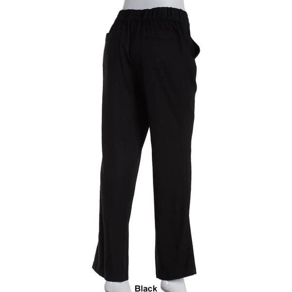 Womens Per Se Solid Linen Beach Pants - image 