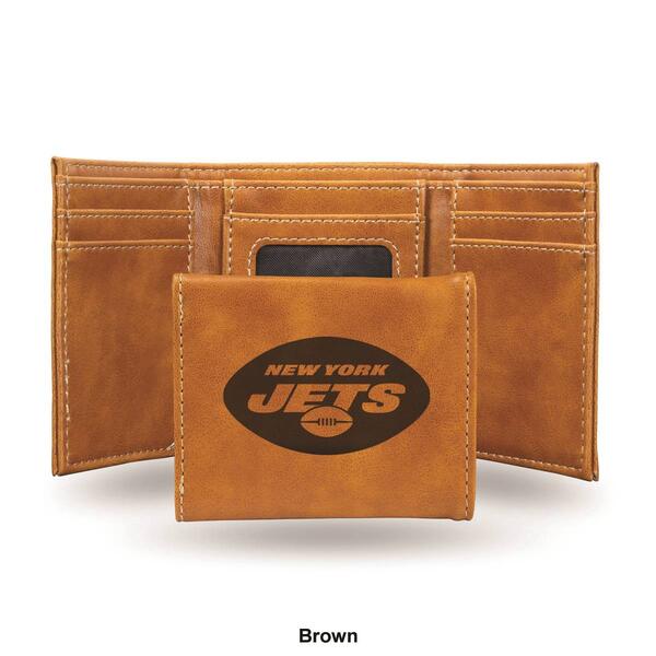 Mens NFL New York Jets Faux Leather Trifold Wallet