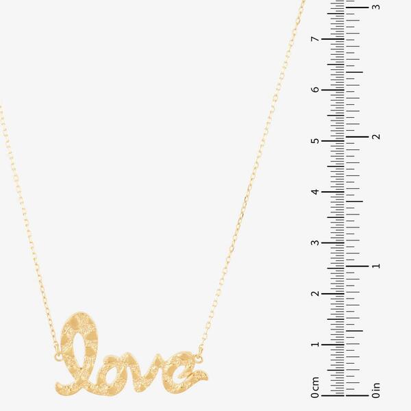 Gold Classics&#8482; Gold Nugget Love Script Link Chain Necklace