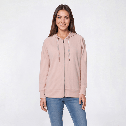 Womens DKNY Sport Two Tone Logo Drawcord Zip Hoodie - image 