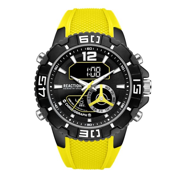 Mens Kenneth Cole Reaction&#40;R&#41; Ana-Digi Yellow Watch - KRWGP7005804 - image 