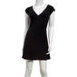 Juniors Derek Heart Solid Yum Stud Trim V-Neck Skater Dress - image 1