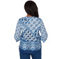 Womens Alfred Dunner Indigo Girls 3/4 Sleeve Patchwork Blouse - image 2