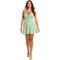 Juniors Emerald Sundae Crepe Illusion Back Fit & Flare Dress - image 1