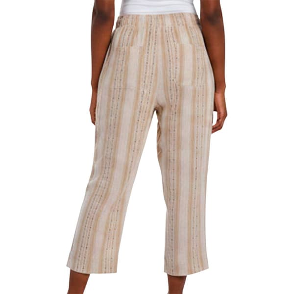 Petite Briggs Pull On Elastic Waist Stripe Four Pocket Capris