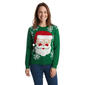 Womens Tint & Shadow Long Sleeve Santa Face Sweater w/ Pom Pom - image 2