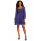Juniors Jolt Long Sleeve Floral Pucker Chiffon Skater Dress - image 1