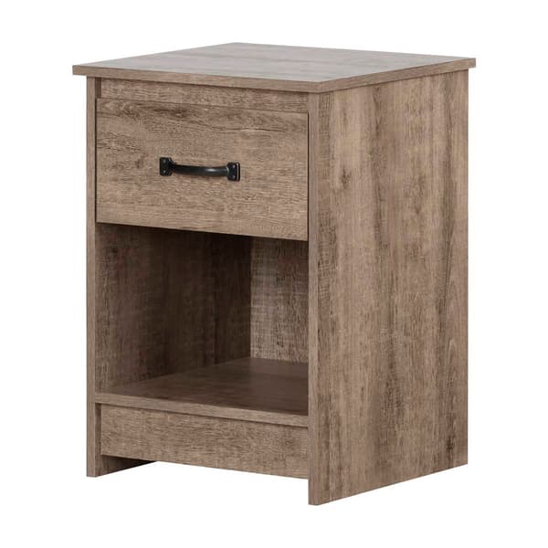 South Shore Tassio Weathered Oak 1-Drawer Nightstand - image 