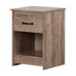 South Shore Tassio Weathered Oak 1-Drawer Nightstand - image 1