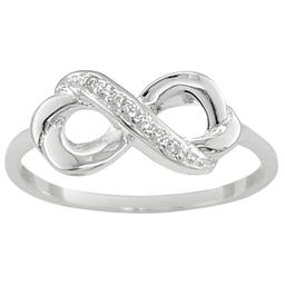 Marsala Sterling Silver CZ Infinity Ring