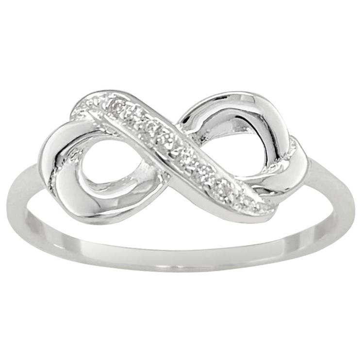 Marsala Sterling Silver CZ Infinity Ring