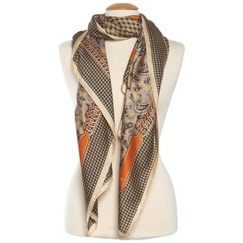 Womens Renshun Houndstooth with Paisley Oblong Scarf - Boscov's