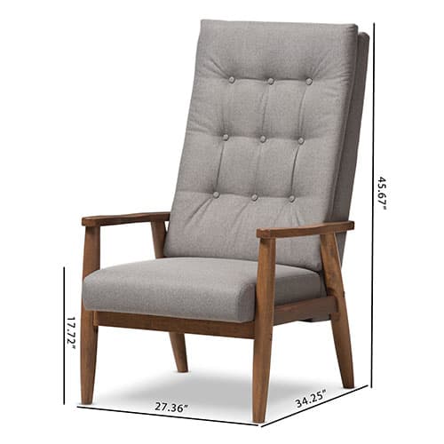 Baxton Studio Roxy Button-Tufted High-Back Chair
