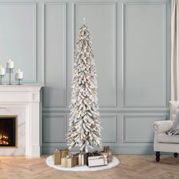 Puleo International 6ft. Pre-Lit Flocked Christmas Tree