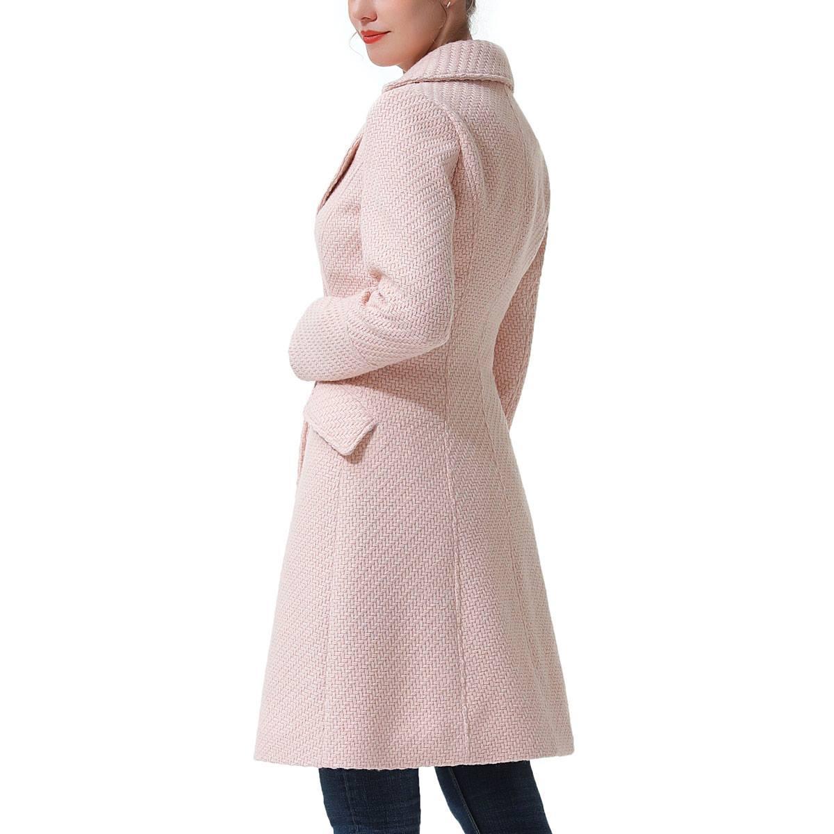 Womens BGSD Fit & Flare Boucle Wool Blend Coat