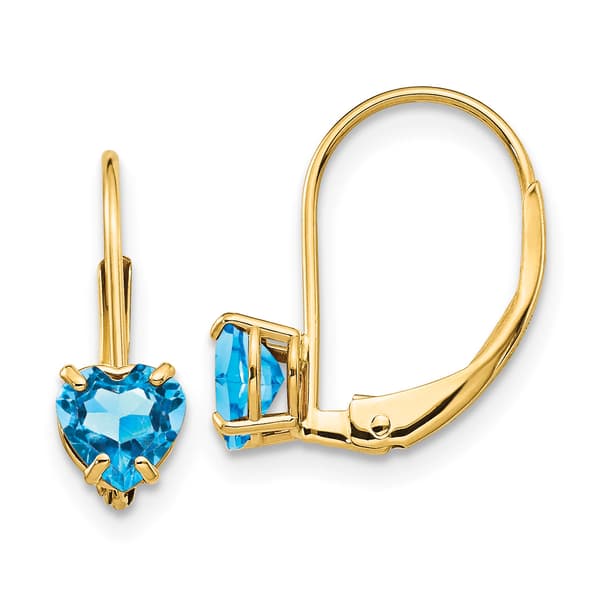 Gemstone Classics&#8482; 14kt. Gold Heart Leverback Earrings
