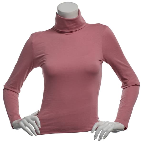 Juniors Aveto Long Sleeve Cotton Spandex Turtleneck Tee