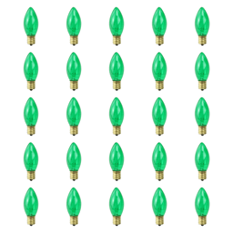 Northlight 25pk Green C9 Incandescent Christmas Replacement Bulbs
