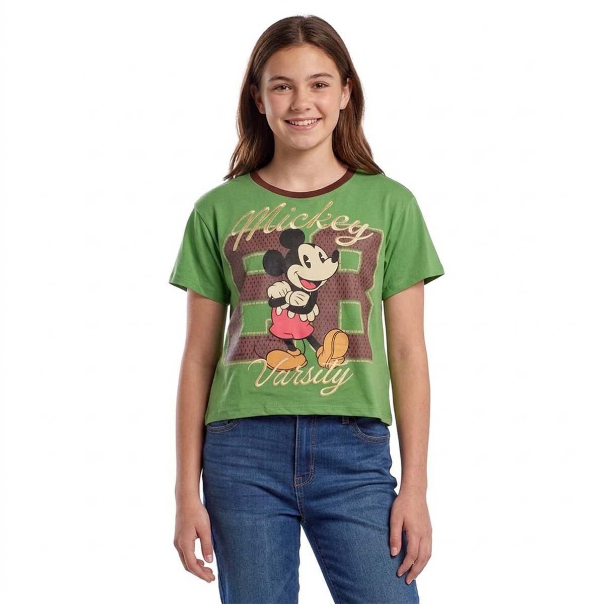 Juniors Freeze Mickey 28 Contrast Skimmer Tee