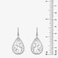 Forever New Sterling Silver Filigree Pear Shape Dangle Earrings - image 3