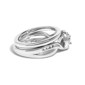 Haus of Brilliance 1/7ctw. Diamond Halo Bypass Wedding Band Set - image 2