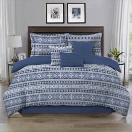 J Queen New York Monte Carlo 4 Piece Comforter Set, Queen - Navy