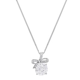 Saffron 5ctw. Moissanite Diamond Bow Pendant Necklace