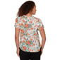 Petites Emaline Verde Grove I Short Sleeve Floral Tie Neck Blouse - image 2