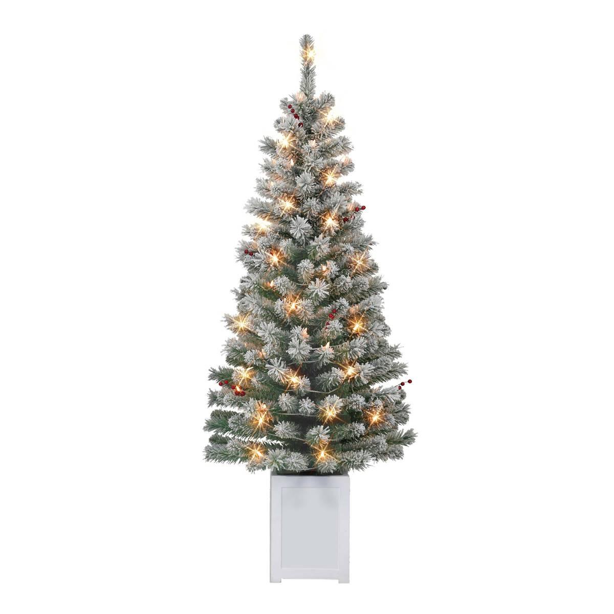 Puleo International 5ft. Pre-Lit Western Spruce Tree - Set...