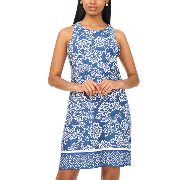 Womens MSK S/L Print Keyhole Neck Dress - image 
